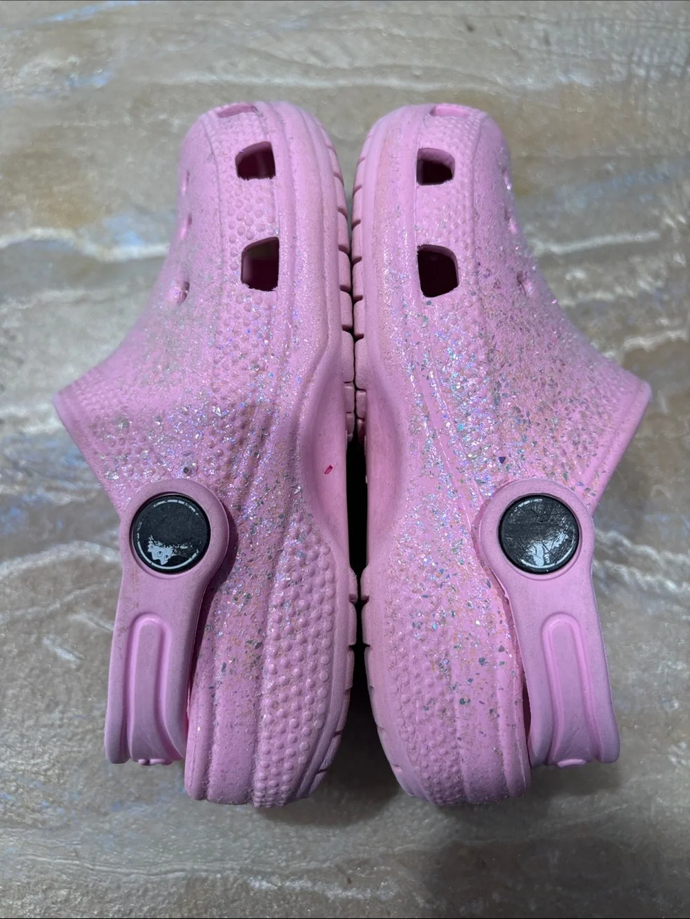 CROCS Kids Pink Clog Sandals with Daisy Charm Lightweight Size Kid C9